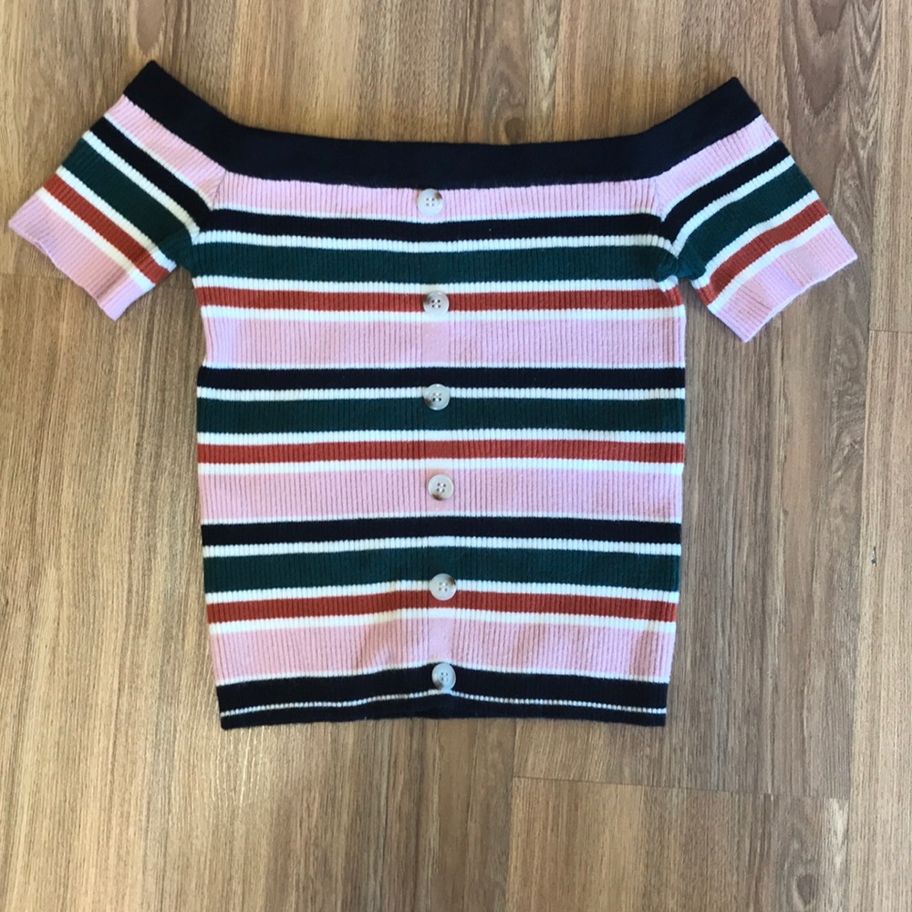 Multi colored button shoulder shirt